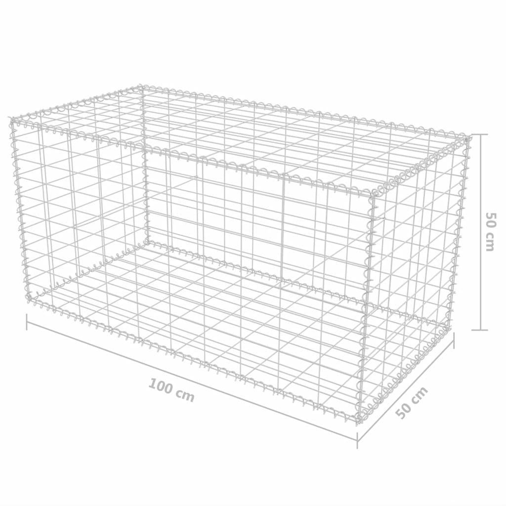 Gabion mand 100x50x50 cm gegalvaniseerd staal - Griffin Retail