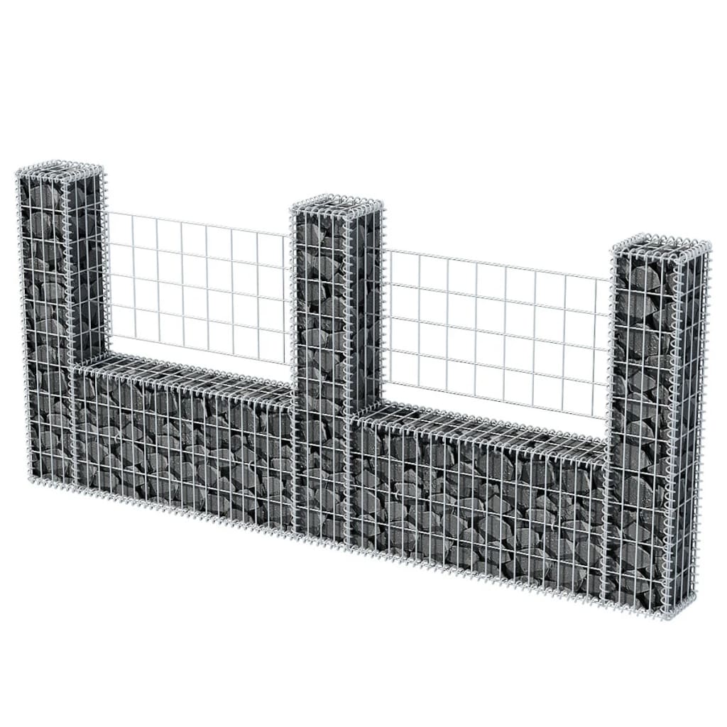 Gabion mand U-vormig 240x20x100 cm staal - Griffin Retail