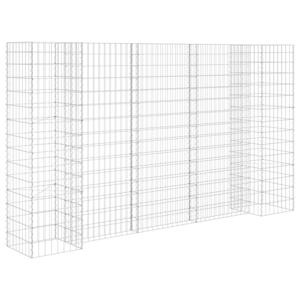 Gabion plantenbak H-vormig 260x40x150 cm staaldraad - Griffin Retail