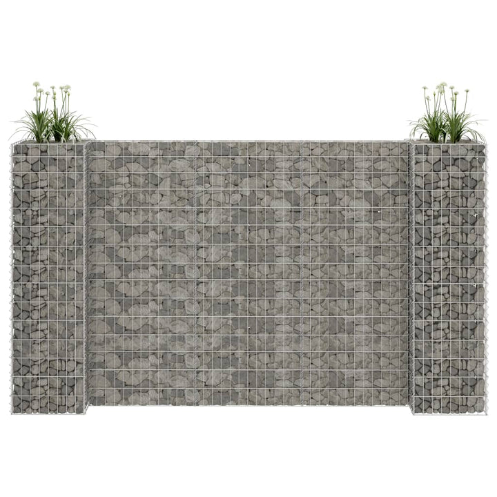 Gabion plantenbak H-vormig 260x40x150 cm staaldraad - Griffin Retail