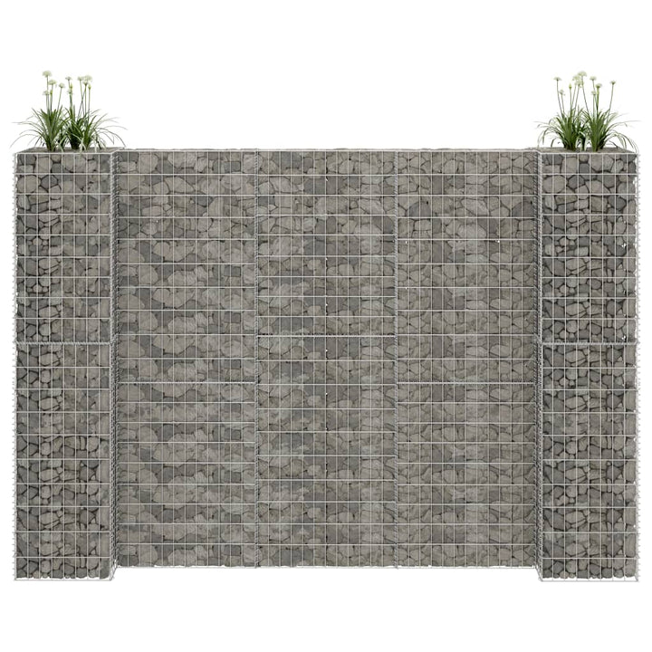 Gabion plantenbak H-vormig 260x40x180 cm staaldraad - Griffin Retail