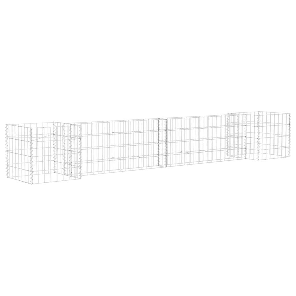 Gabion plantenbak H-vormig 260x40x40 cm staaldraad - Griffin Retail