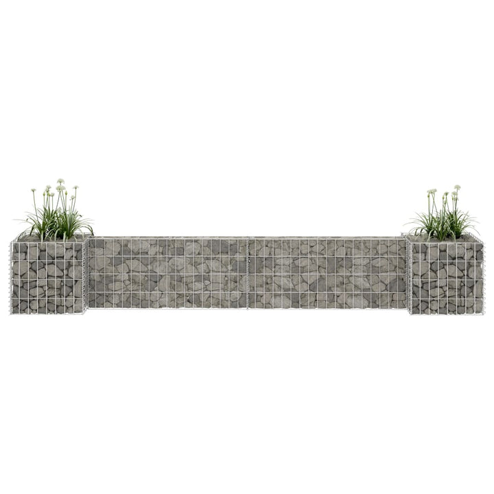 Gabion plantenbak H-vormig 260x40x40 cm staaldraad - Griffin Retail