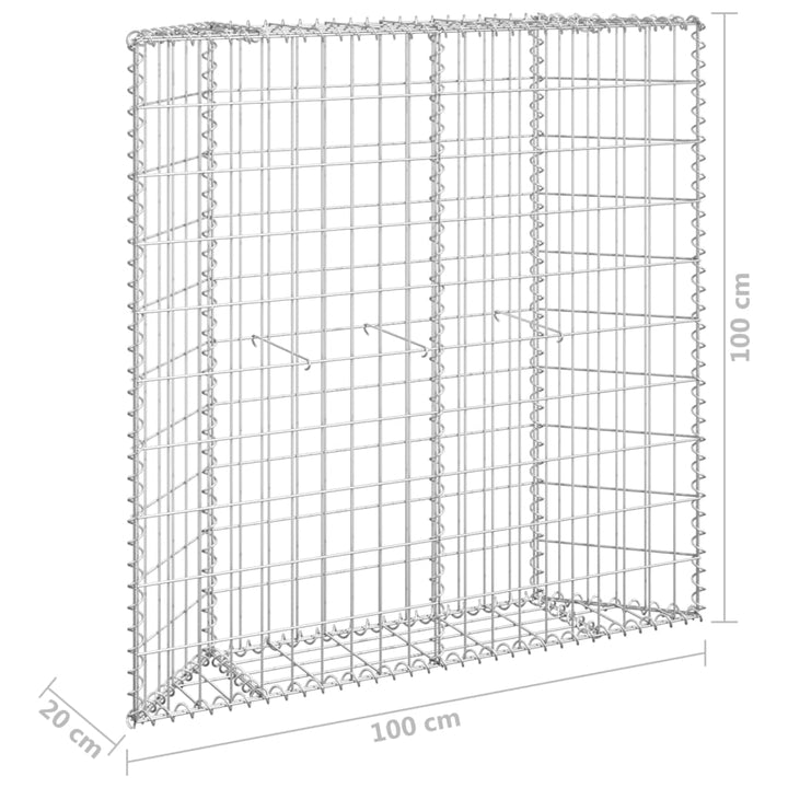 Gabion plantenbak trapezium 100x20x100 cm gegalvaniseerd staal - Griffin Retail