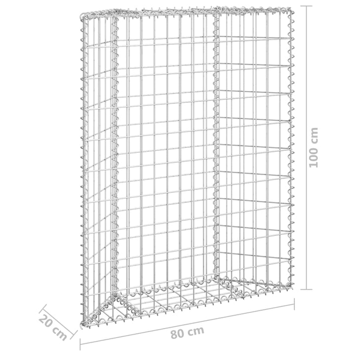 Gabion plantenbak trapezium 80x20x100 cm gegalvaniseerd staal - Griffin Retail