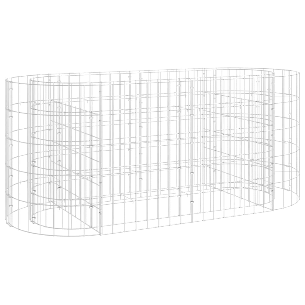 Gabion plantenbak verhoogd 120x50x50 cm gegalvaniseerd ijzer - Griffin Retail