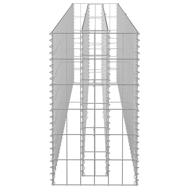 Gabion plantenbak verhoogd 180x30x60 cm gegalvaniseerd staal - Griffin Retail