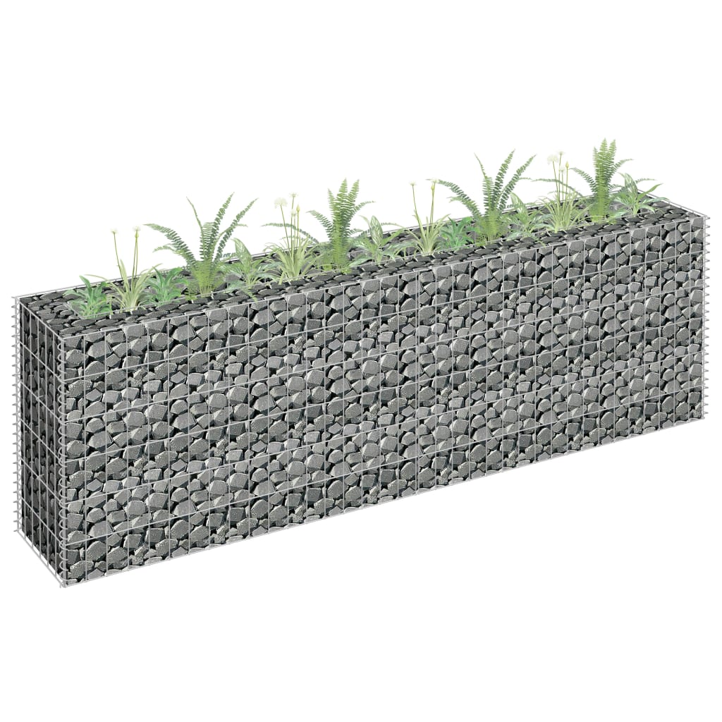 Gabion plantenbak verhoogd 180x30x60 cm gegalvaniseerd staal - Griffin Retail