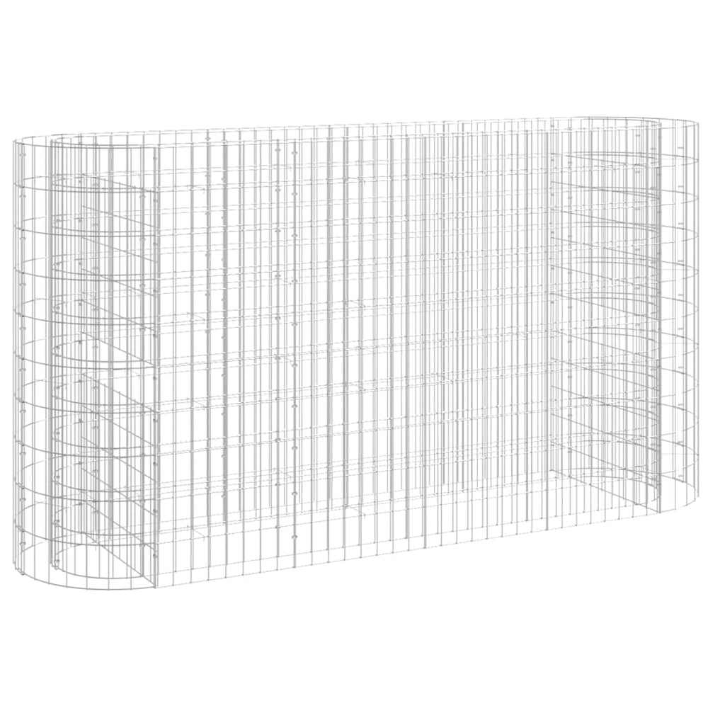 Gabion plantenbak verhoogd 190x50x100 cm gegalvaniseerd ijzer - Griffin Retail