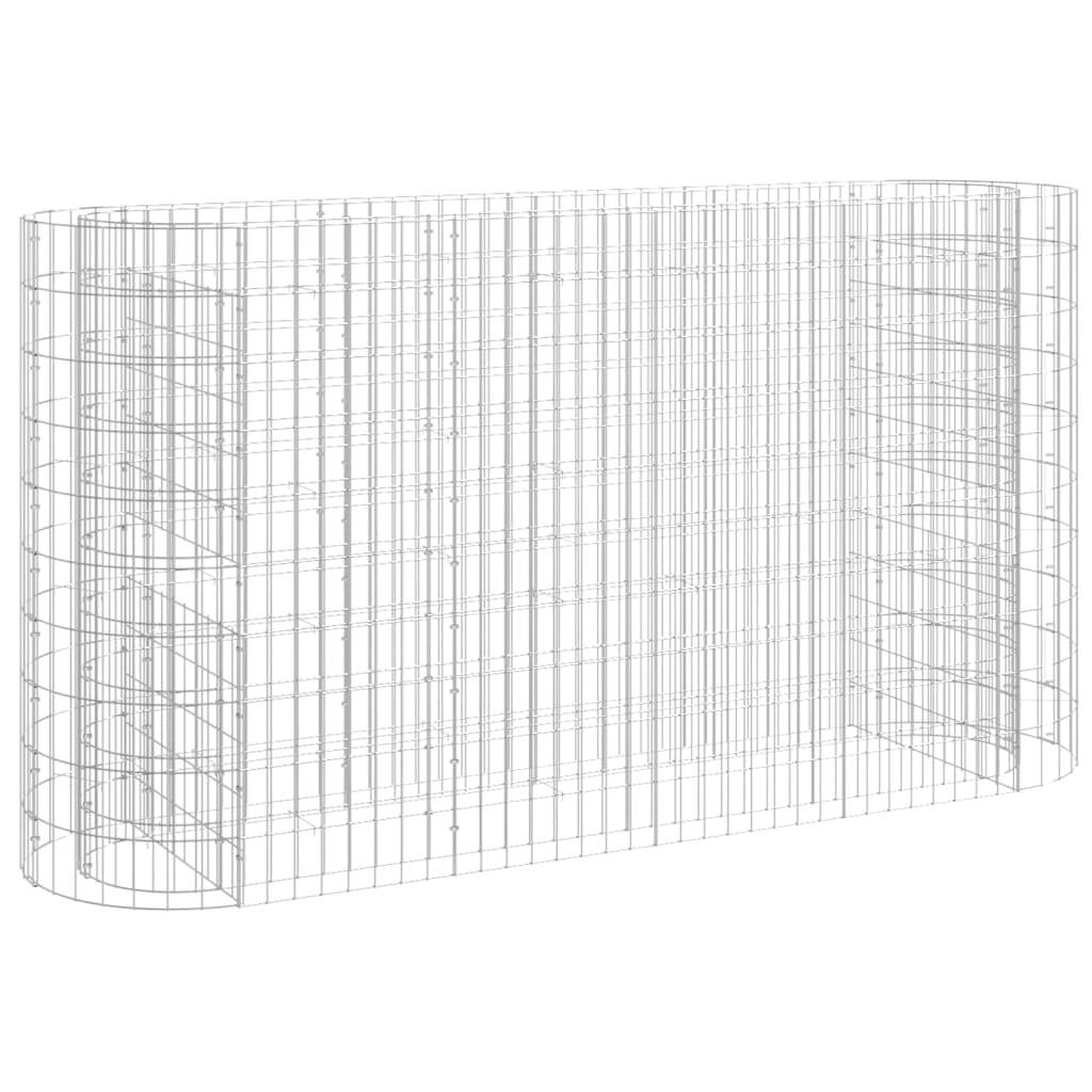 Gabion plantenbak verhoogd 190x50x100 cm gegalvaniseerd ijzer - Griffin Retail