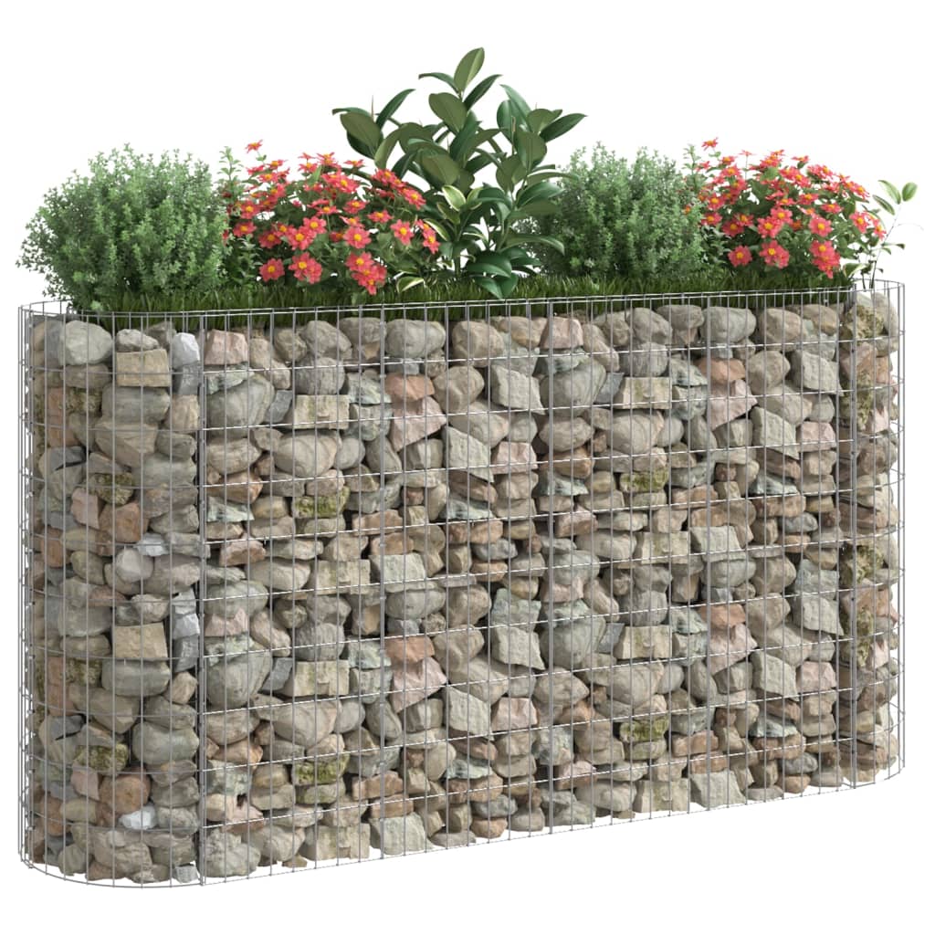 Gabion plantenbak verhoogd 190x50x100 cm gegalvaniseerd ijzer - Griffin Retail