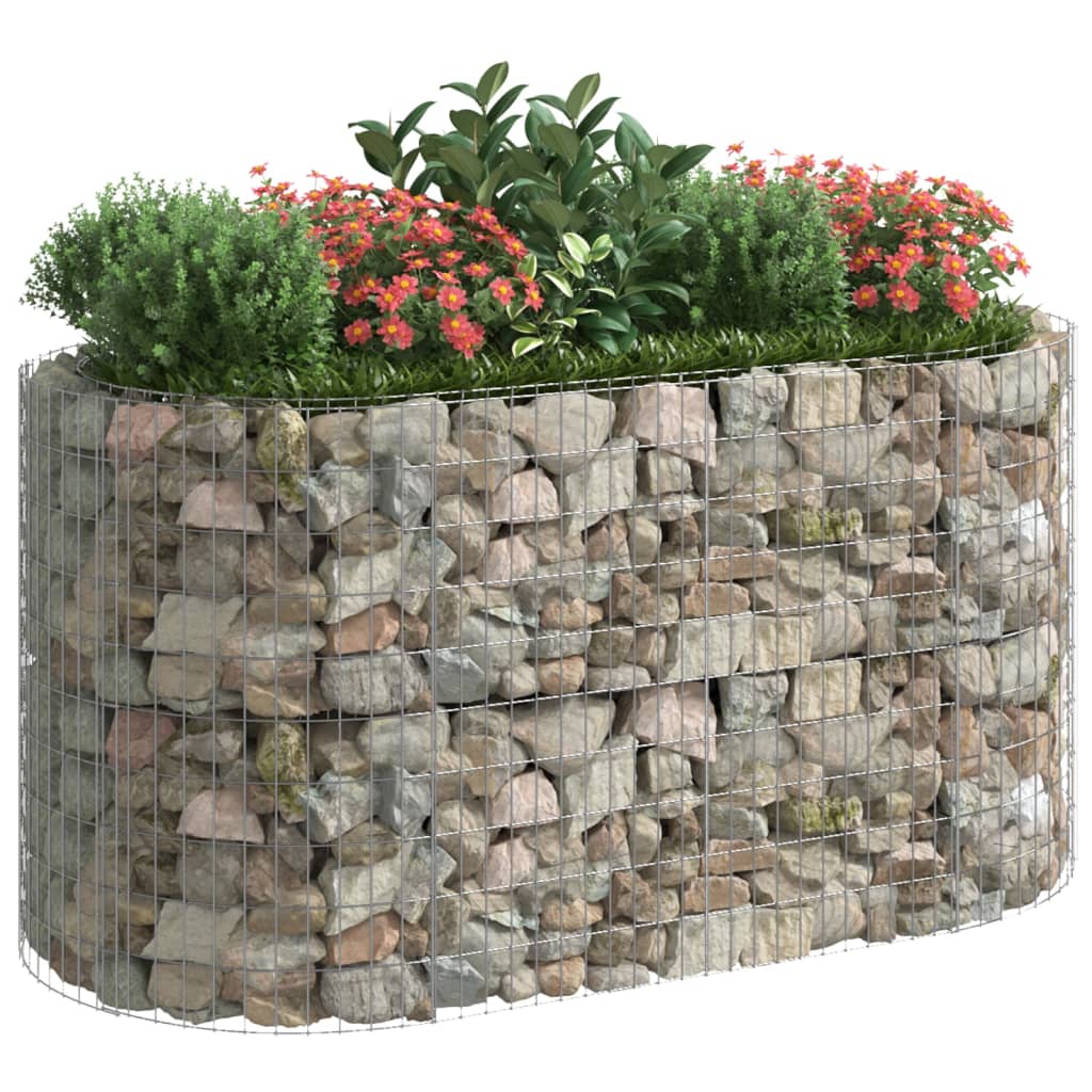 Gabion plantenbak verhoogd 200x100x100 cm gegalvaniseerd ijzer - Griffin Retail