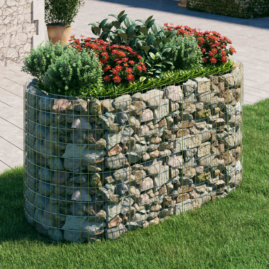 Gabion plantenbak verhoogd 200x100x100 cm gegalvaniseerd ijzer - Griffin Retail