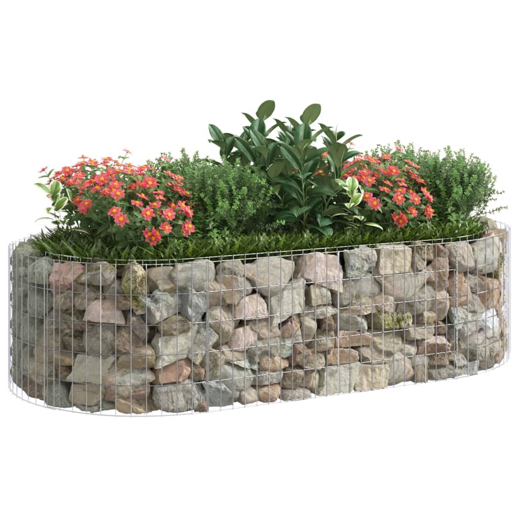 Gabion plantenbak verhoogd 200x100x50 cm gegalvaniseerd ijzer - Griffin Retail