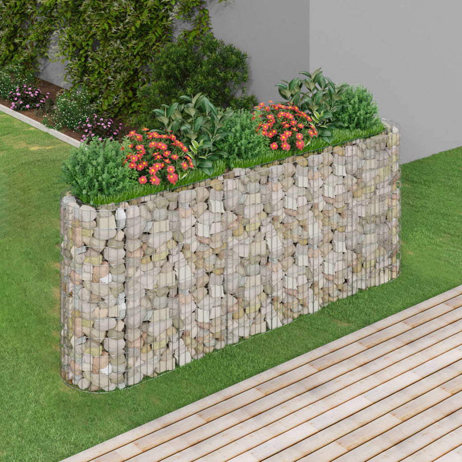 Gabion plantenbak verhoogd 260x50x100 cm gegalvaniseerd ijzer - Griffin Retail