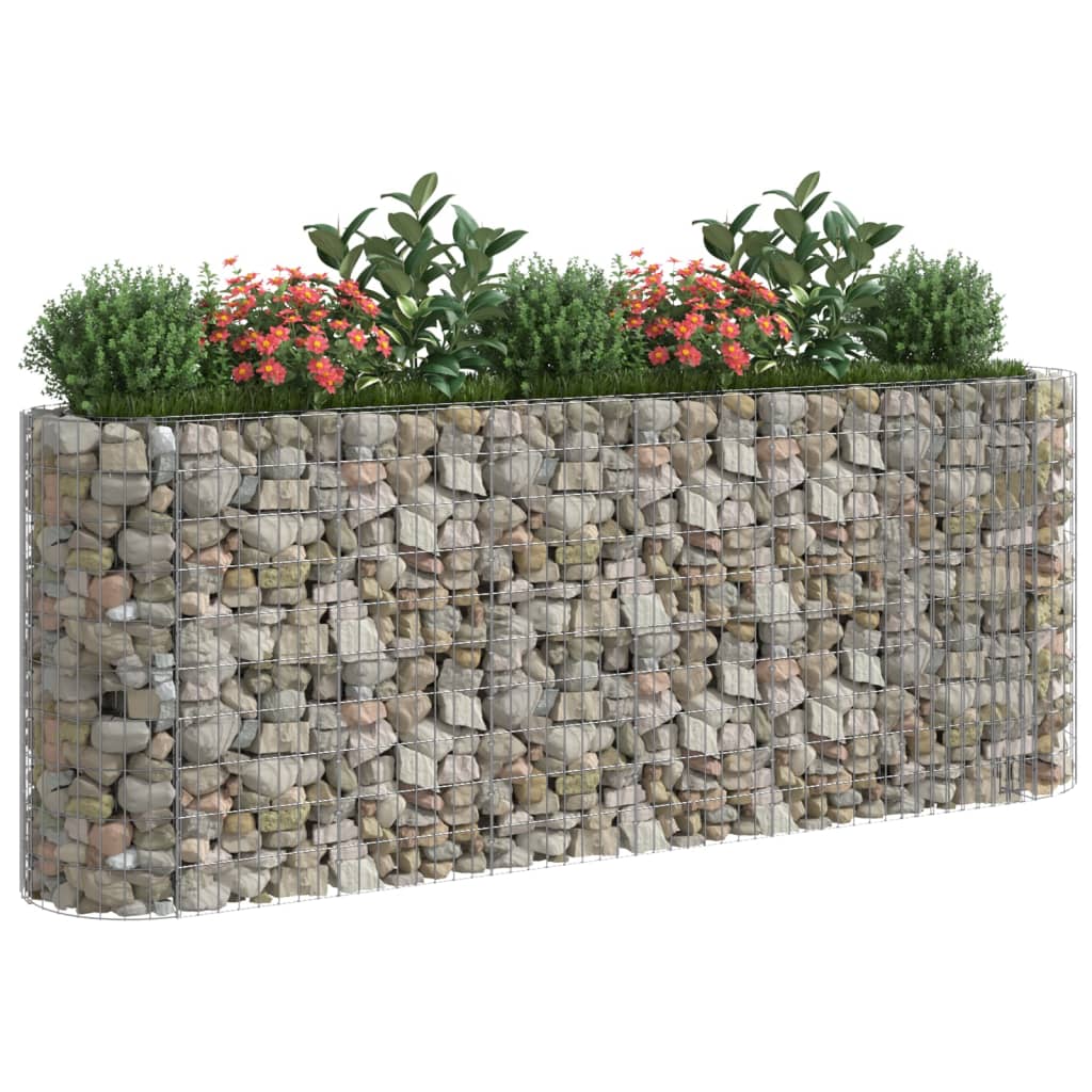 Gabion plantenbak verhoogd 260x50x100 cm gegalvaniseerd ijzer - Griffin Retail