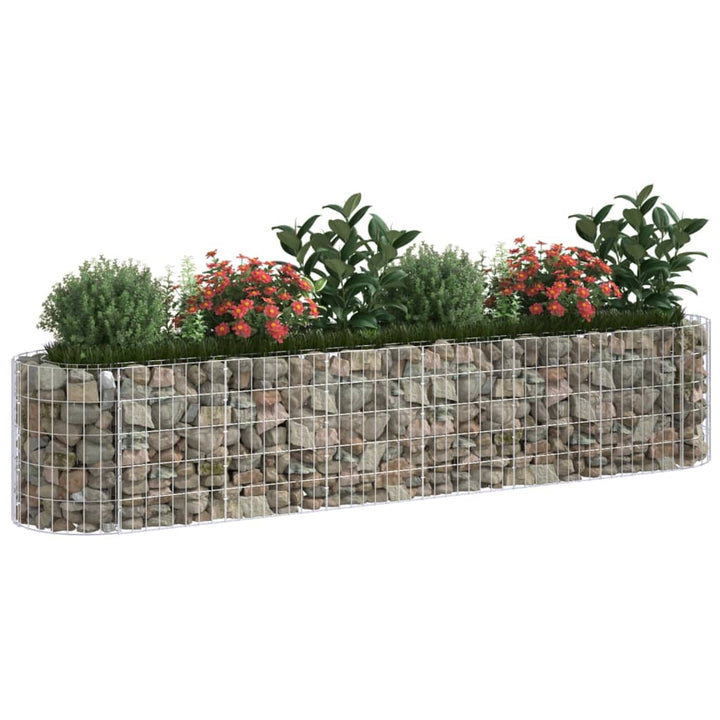 Gabion plantenbak verhoogd 260x50x50 cm gegalvaniseerd ijzer - Griffin Retail