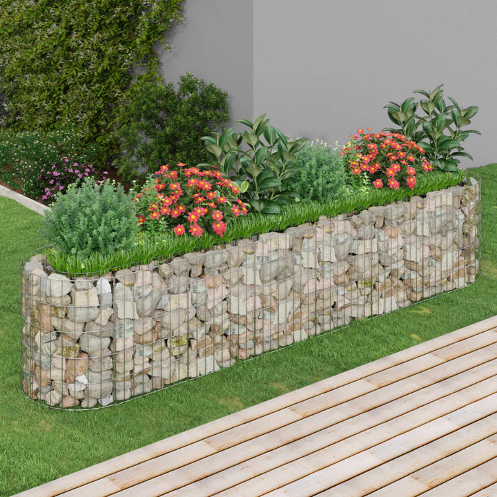 Gabion plantenbak verhoogd 260x50x50 cm gegalvaniseerd ijzer - Griffin Retail