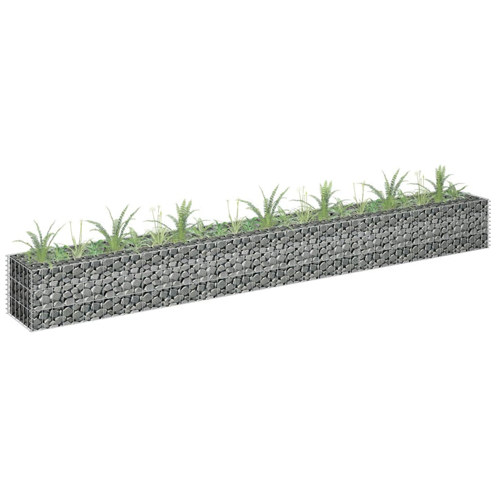 Gabion plantenbak verhoogd 270x30x30 cm gegalvaniseerd staal - Griffin Retail