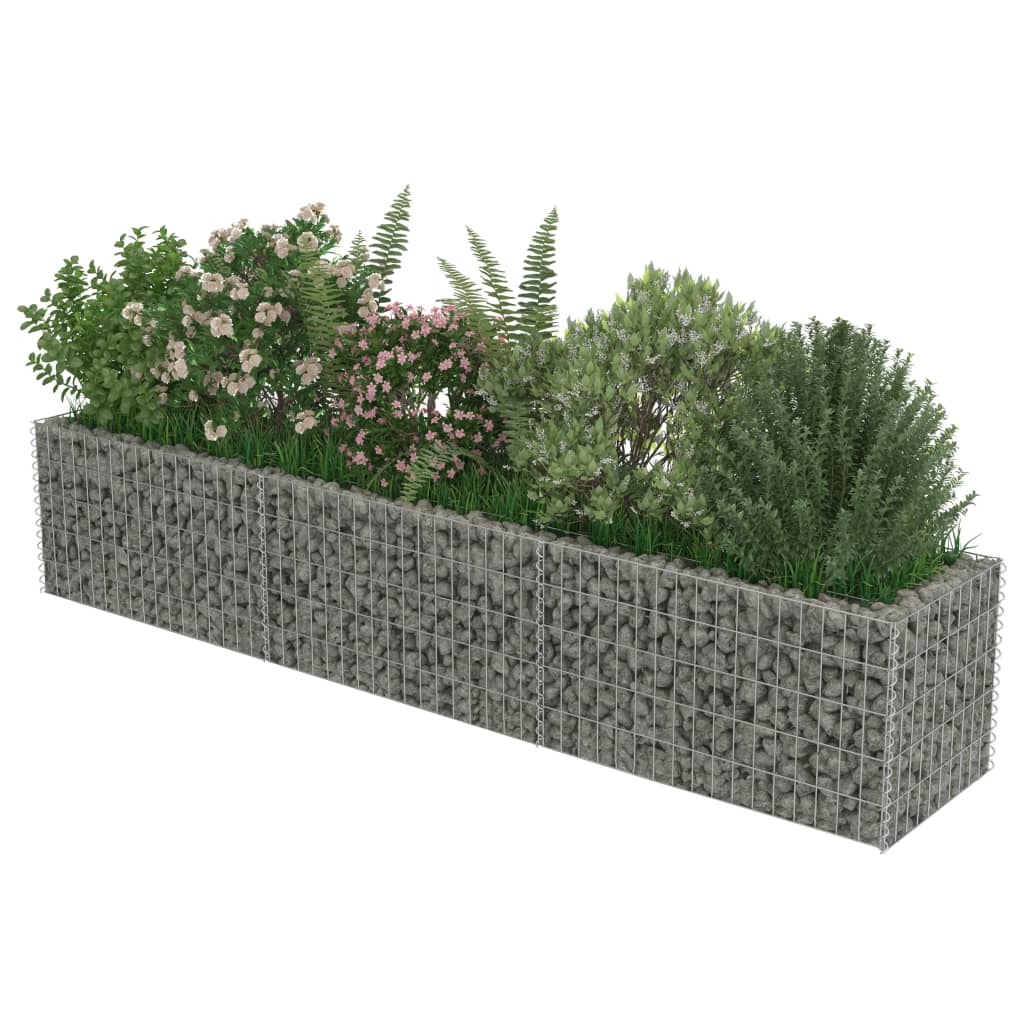 Gabion plantenbak verhoogd 270x50x50 cm gegalvaniseerd staal - Griffin Retail