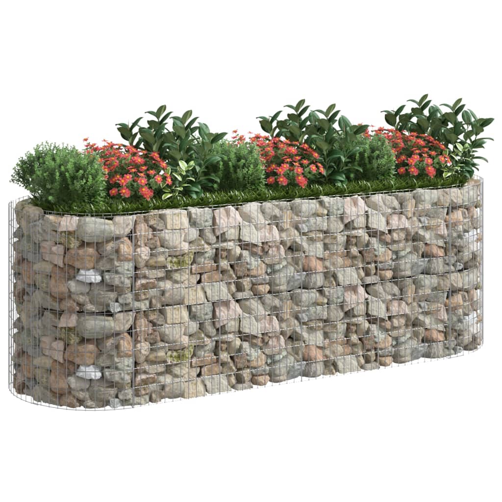 Gabion plantenbak verhoogd 300x100x100 cm gegalvaniseerd ijzer - Griffin Retail