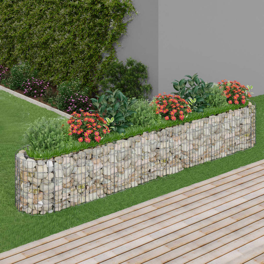 Gabion plantenbak verhoogd 330x50x50 cm gegalvaniseerd ijzer - Griffin Retail