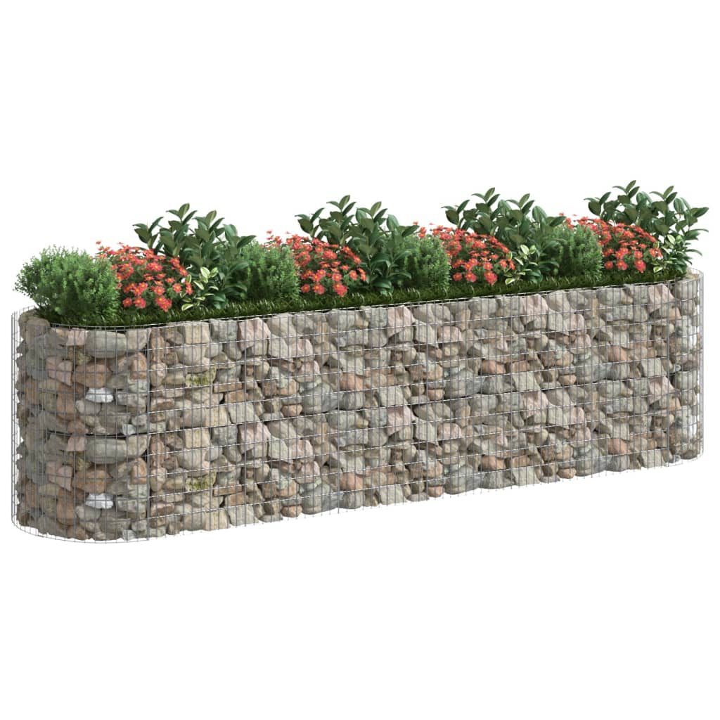 Gabion plantenbak verhoogd 400x100x100 cm gegalvaniseerd ijzer - Griffin Retail