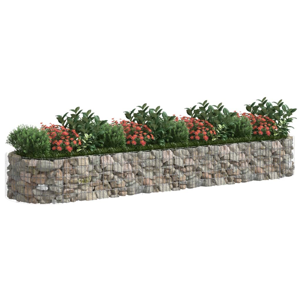 Gabion plantenbak verhoogd 400x100x50 cm gegalvaniseerd ijzer - Griffin Retail