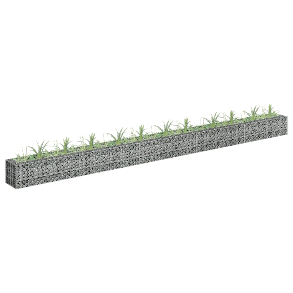 Gabion plantenbak verhoogd 450x30x30 cm gegalvaniseerd staal - Griffin Retail