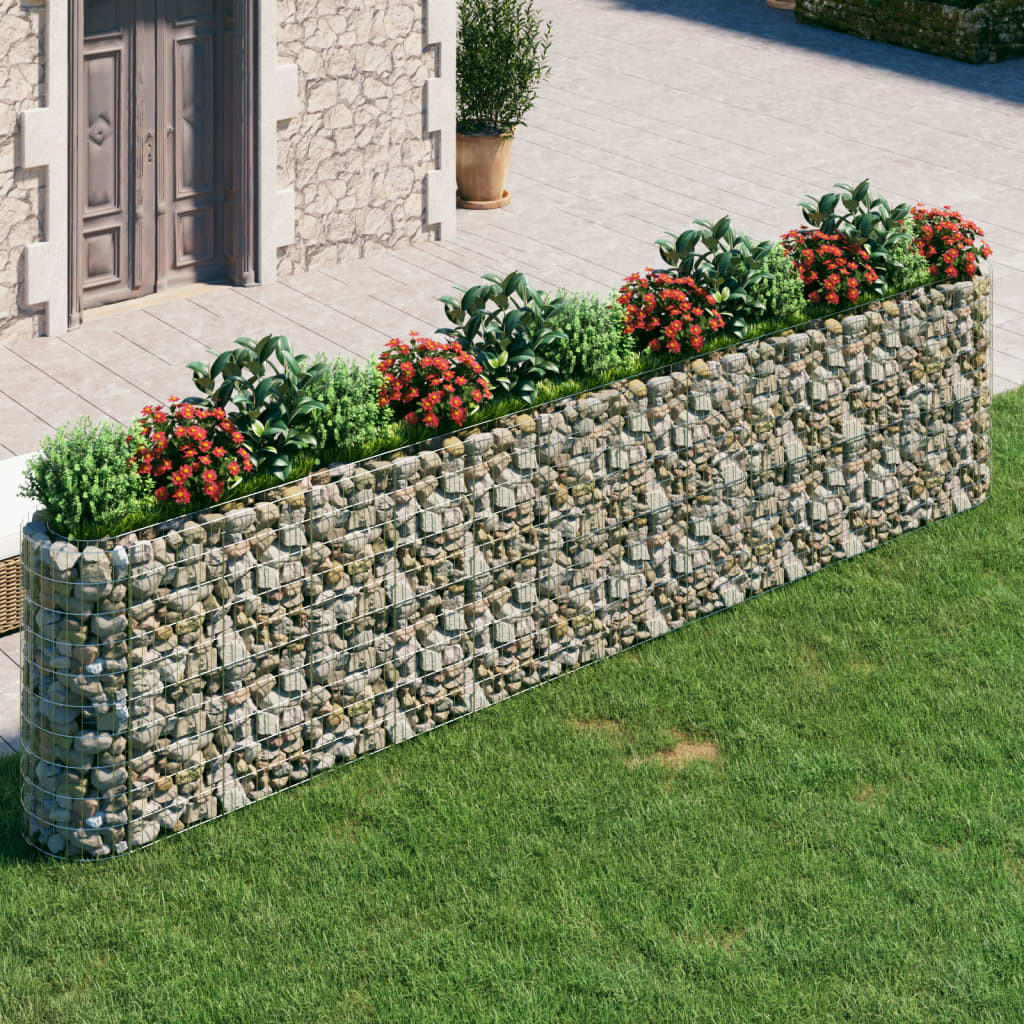 Gabion plantenbak verhoogd 470x50x100 cm gegalvaniseerd ijzer - Griffin Retail