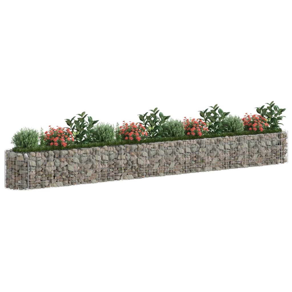 Gabion plantenbak verhoogd 470x50x50 cm gegalvaniseerd ijzer - Griffin Retail