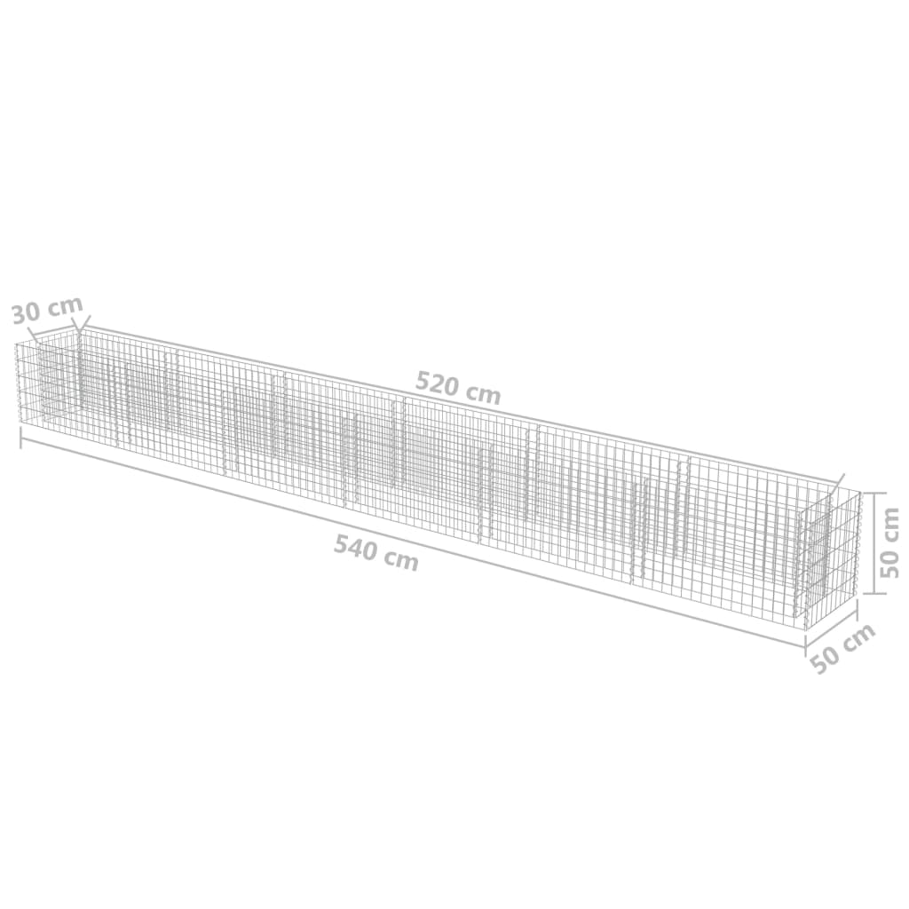 Gabion plantenbak verhoogd 540x50x50 cm gegalvaniseerd staal - Griffin Retail