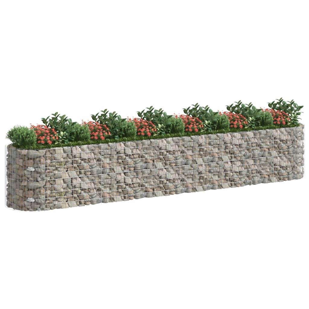 Gabion plantenbak verhoogd 600x100x100 cm gegalvaniseerd ijzer - Griffin Retail