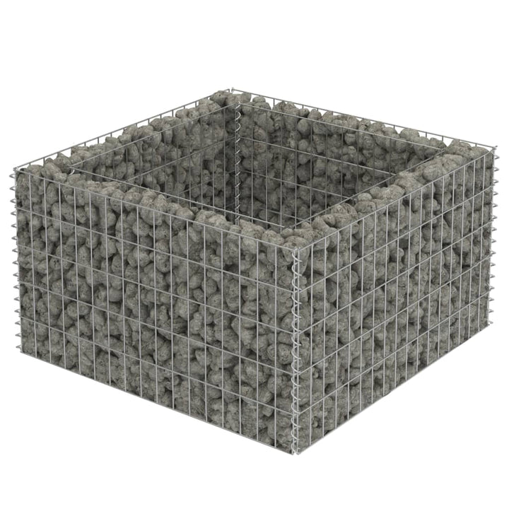 Gabion plantenbak verhoogd 90x90x50 cm gegalvaniseerd staal - Griffin Retail