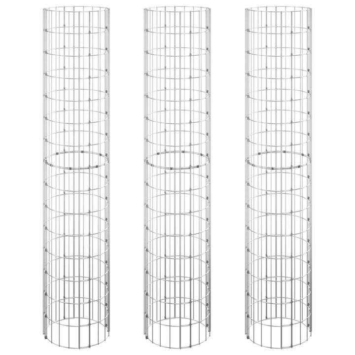 Gabion plantenbakken 3 st rond verhoogd ø˜30x150 cm staal - Griffin Retail