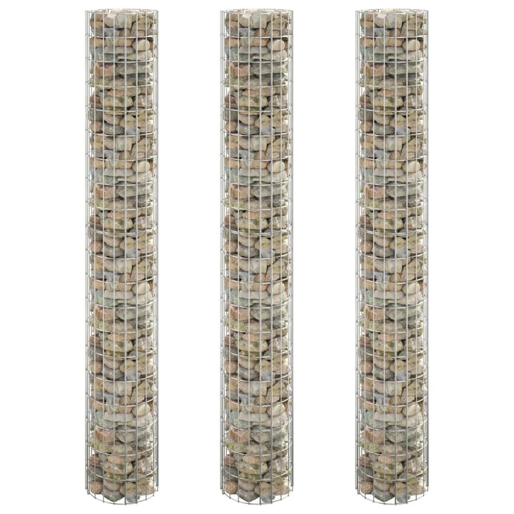 Gabion plantenbakken 3 st rond verhoogd ø˜30x200 cm staal - Griffin Retail