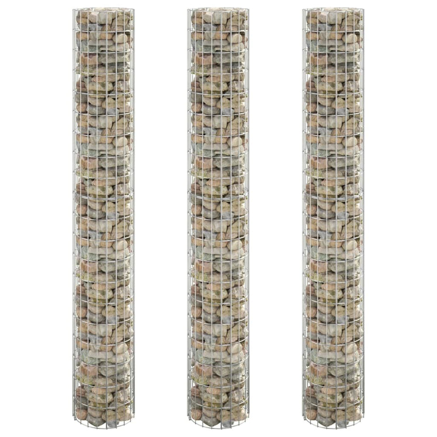 Gabion plantenbakken 3 st rond verhoogd ø˜30x200 cm staal - Griffin Retail