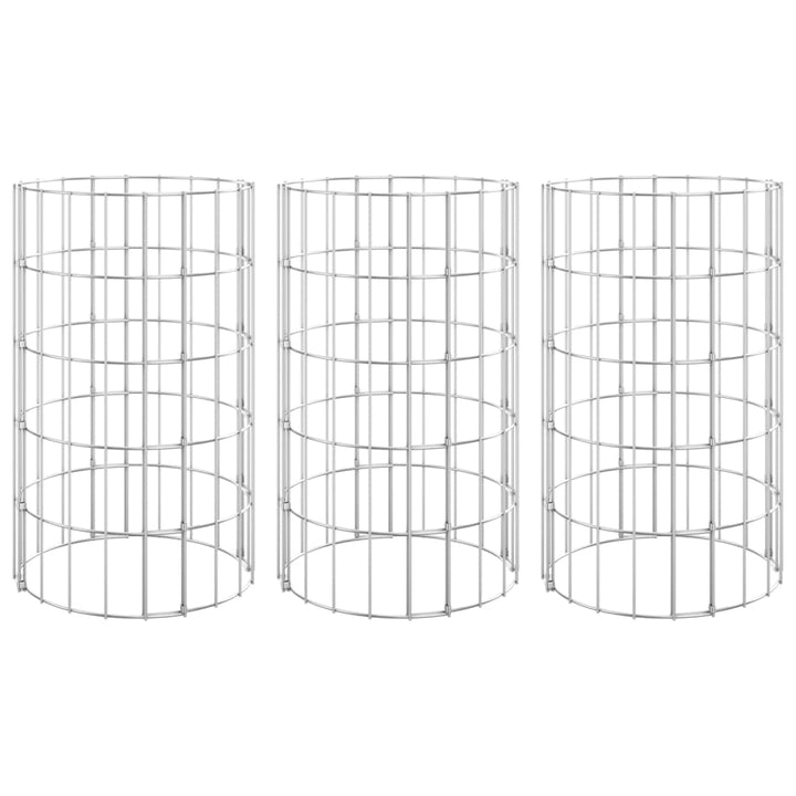 Gabion plantenbakken 3 st rond verhoogd ø˜30x50 cm staal - Griffin Retail