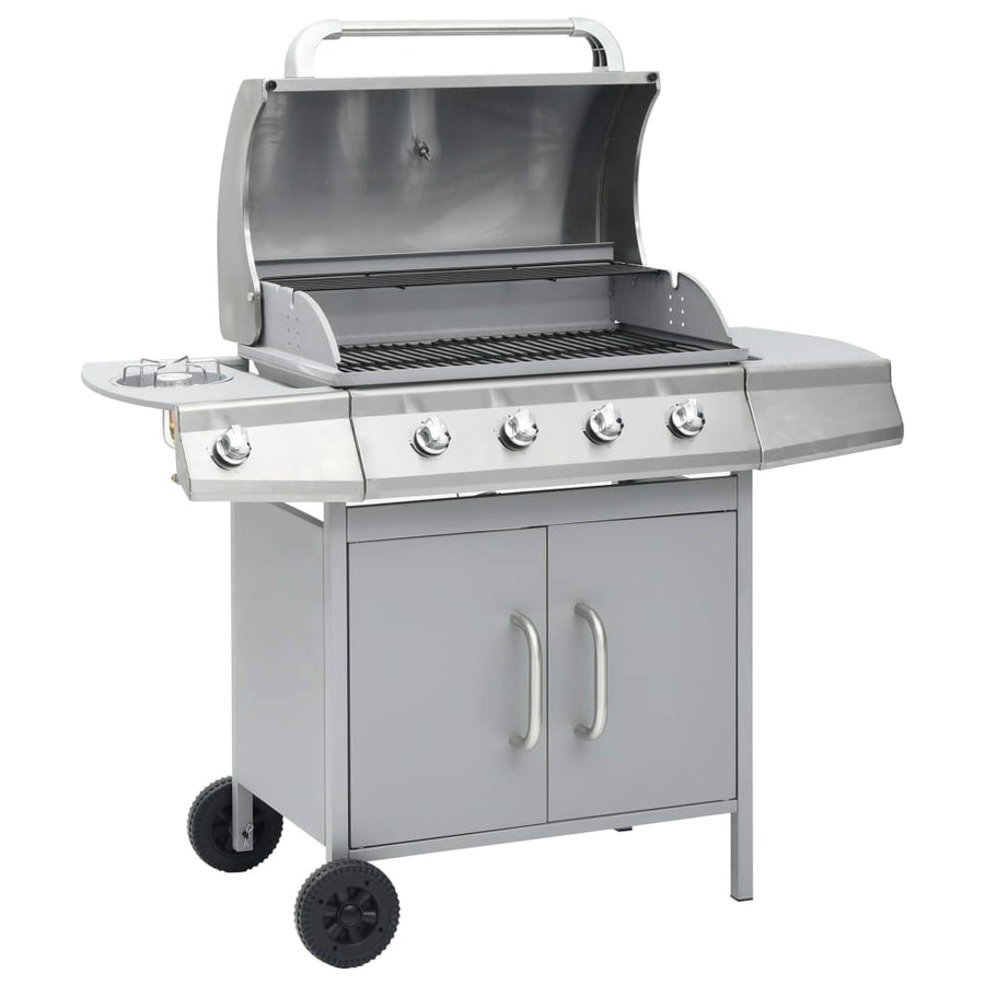 Gasbarbecue 4+1 kookzone zilverkleurig - Griffin Retail