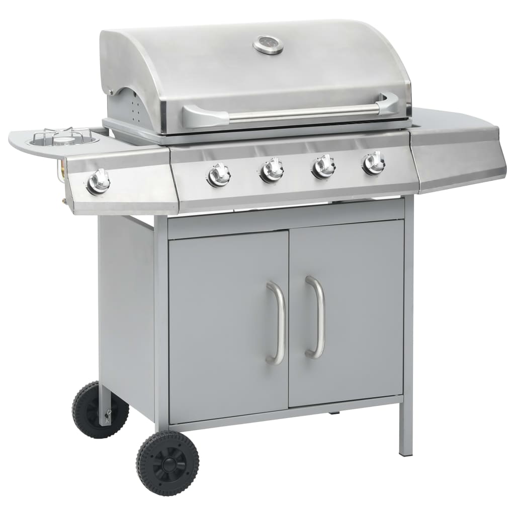 Gasbarbecue 4+1 kookzone zilverkleurig - Griffin Retail