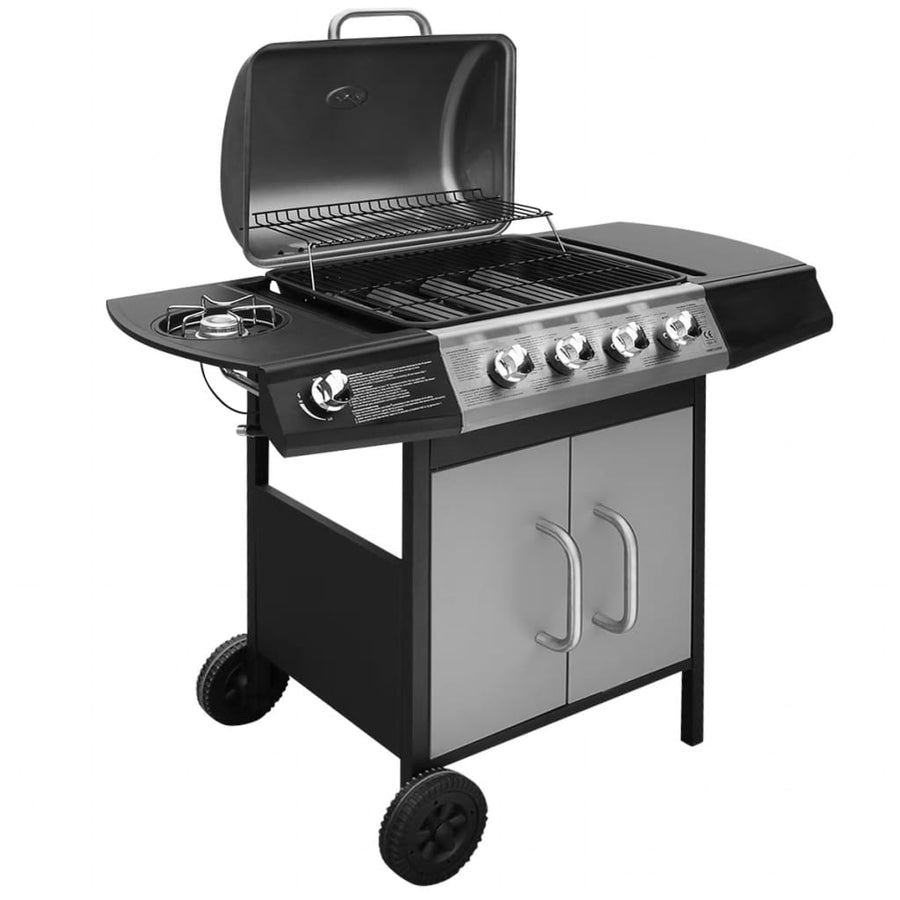 Gasbarbecue 4+1 kookzone zwart en zilver - Griffin Retail