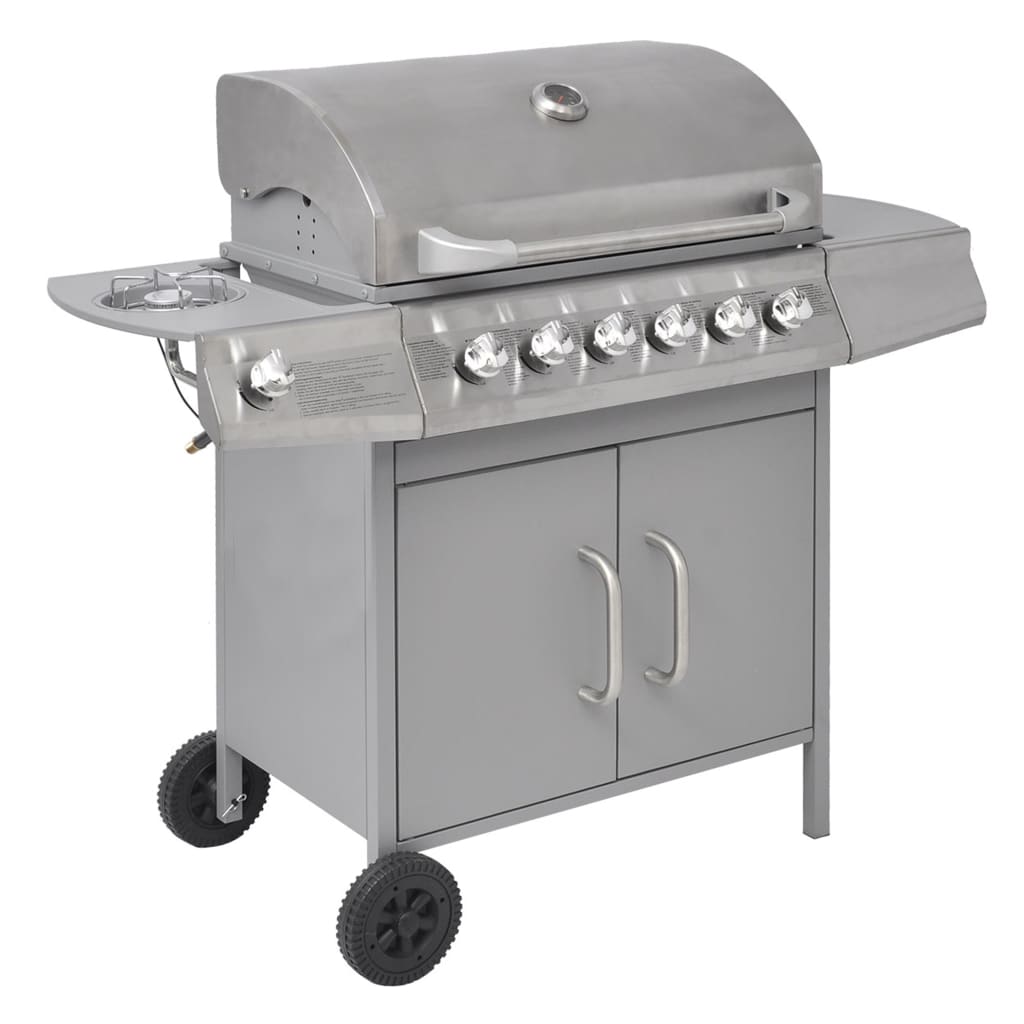 Gasbarbecue 6+1 kookzone zilver - Griffin Retail