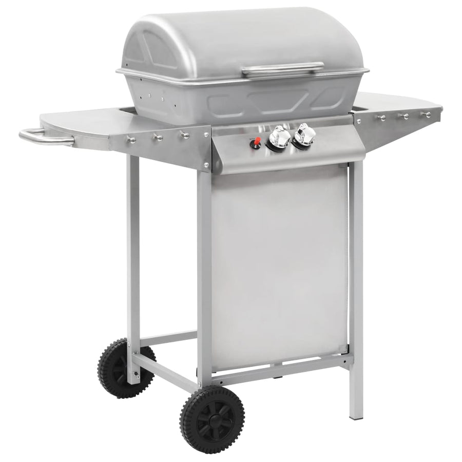 Gasbarbecue en grill met 2 kookzones roestvrij staal zilver - Griffin Retail