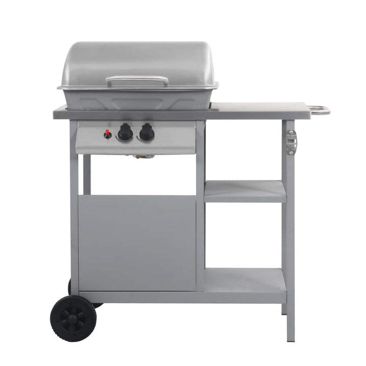 Gasbarbecue met 3-laags zijtafel zwart en zilverkleurig - Griffin Retail