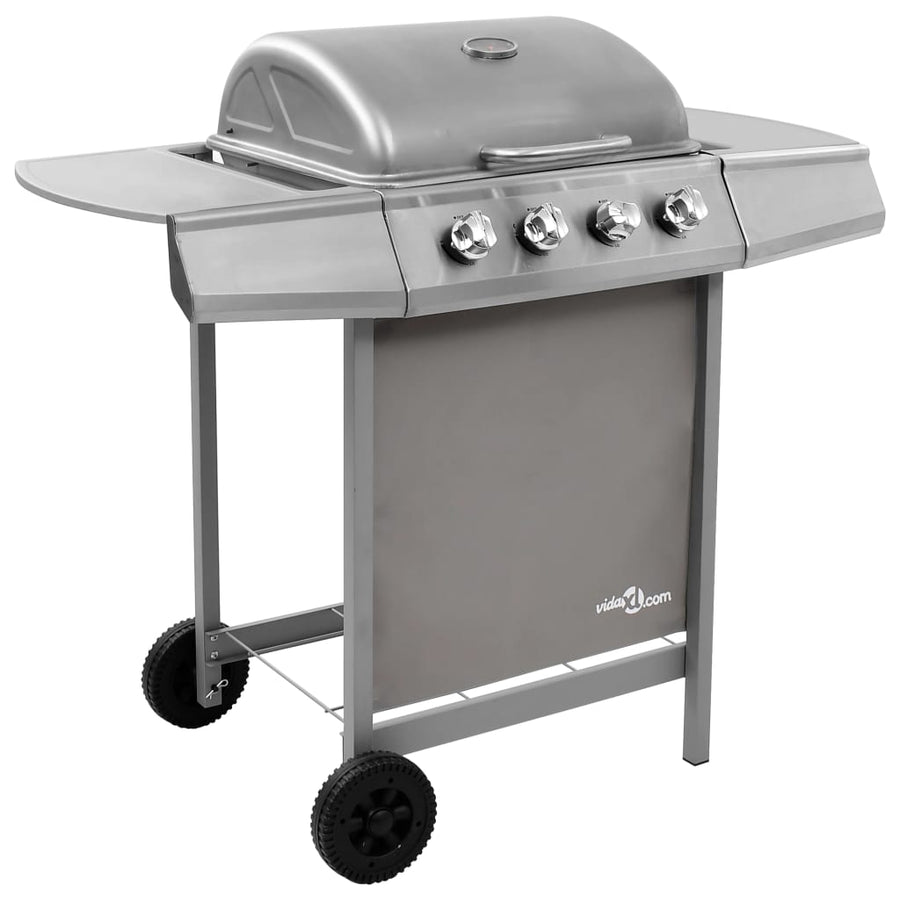 Gasbarbecue met 4 branders zilverkleurig - Griffin Retail
