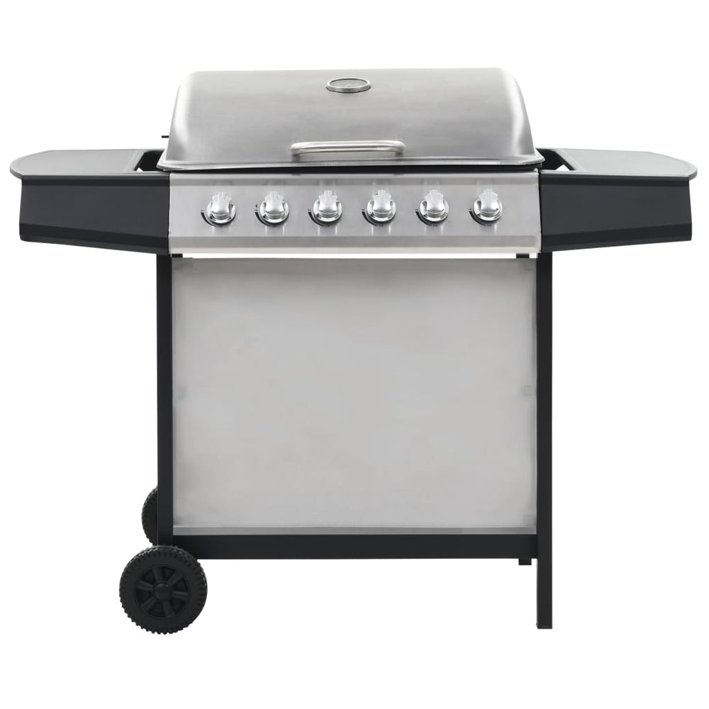 Gasbarbecue met 6 kookzones roestvrij staal zilverkleurig - Griffin Retail