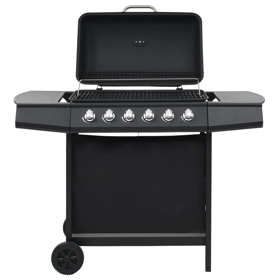 Gasbarbecue met 6 kookzones staal zwart - Griffin Retail