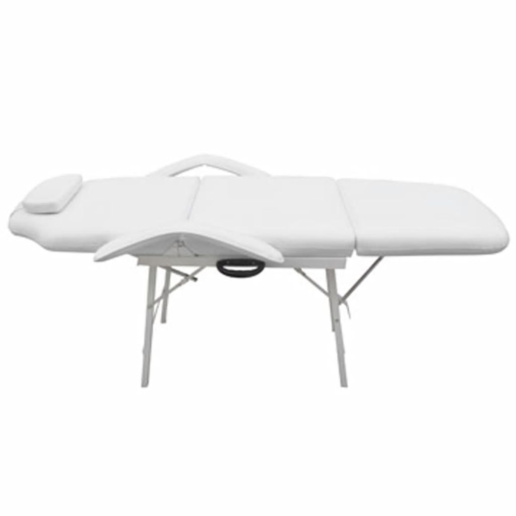 Gezichtsbehandelstoel draagbaar 185x78x76 cm kunstleer wit - Griffin Retail