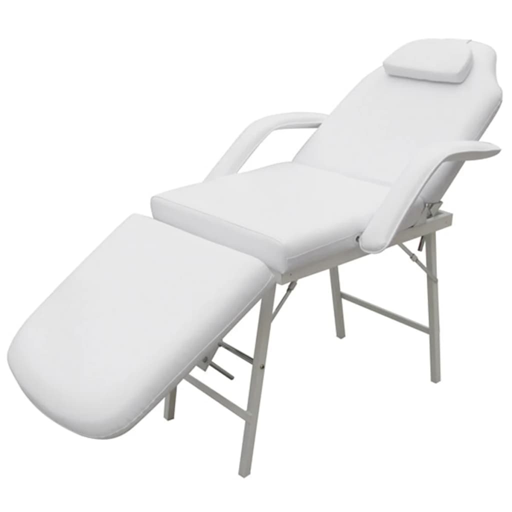 Gezichtsbehandelstoel draagbaar 185x78x76 cm kunstleer wit - Griffin Retail