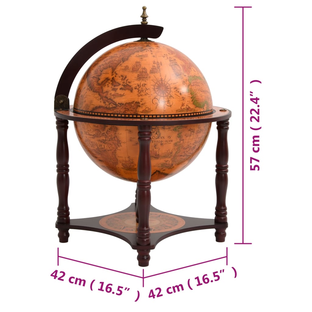 Globebar massief eucalyptushout bruin - Griffin Retail